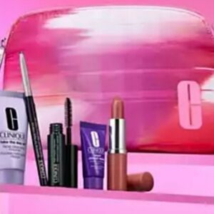 Clinique Bare Pop & Smart 6 Piece Gift Black Eyeliner Lipstick